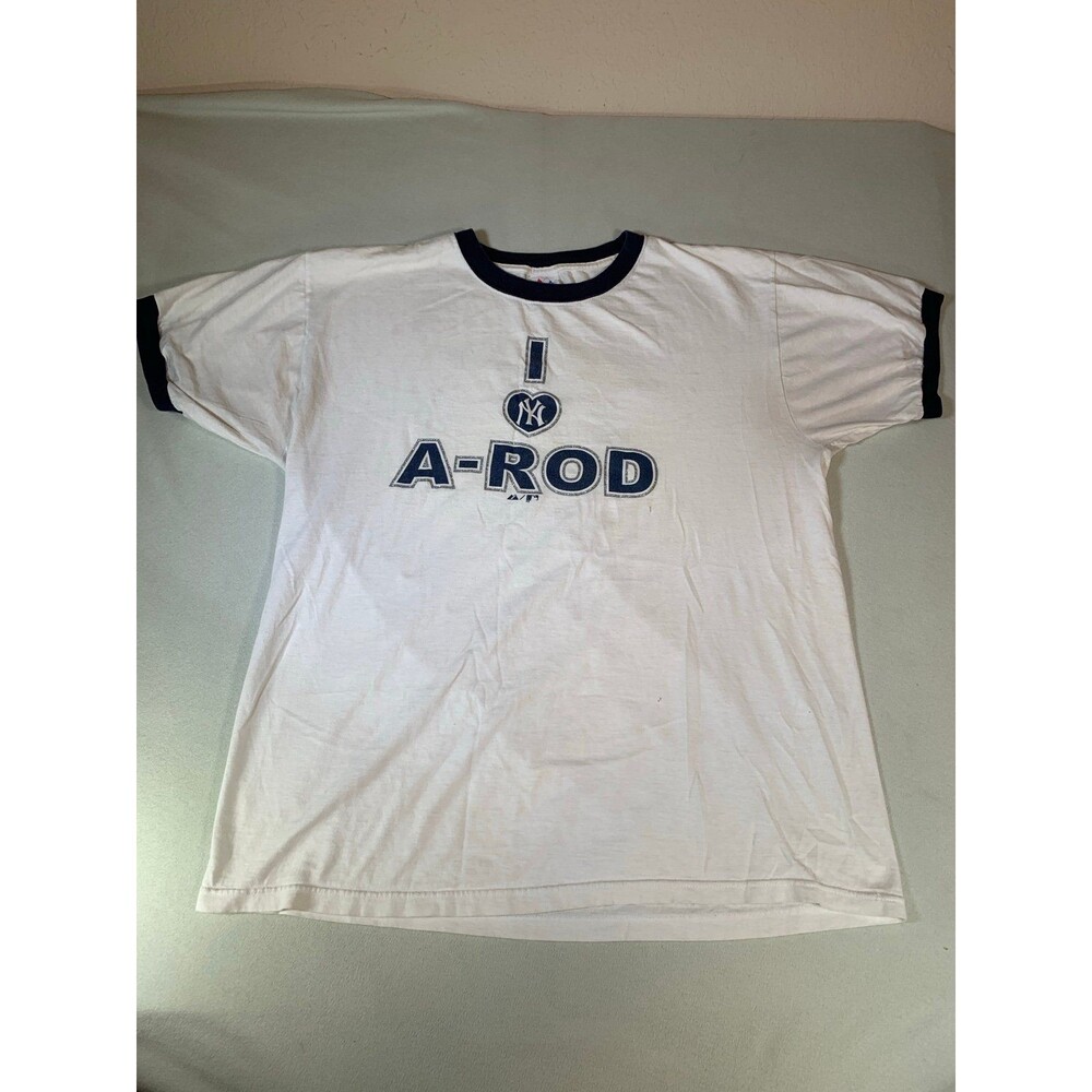 Vintage ARod NY Yankees majestic baseball shirt large